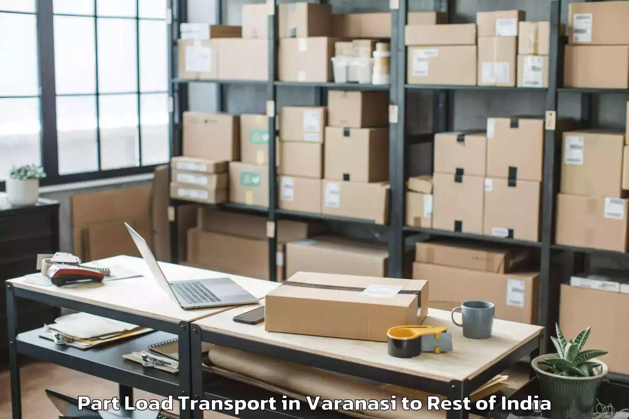 Book Varanasi to Charar E Shrief Part Load Transport Online